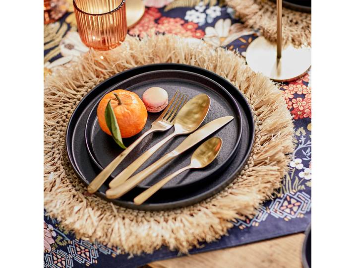 Besteck-Set KINGS 4-tlg. 18 x 27 x 4cm Gold/Gold