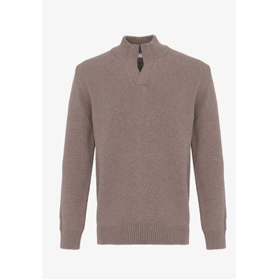 Stehkragenpullover FELIX HARDY "Pullover Stehkragen", Herren, Gr. XL, braun, 100% Baumwolle, hoch geschlossener Ausschnitt, Pullover Stehkragenpullover