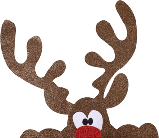 Inspire Picks Festive Christmas Window Stickers Felt Santa Snowman & Reindeer Door Decoration antlers