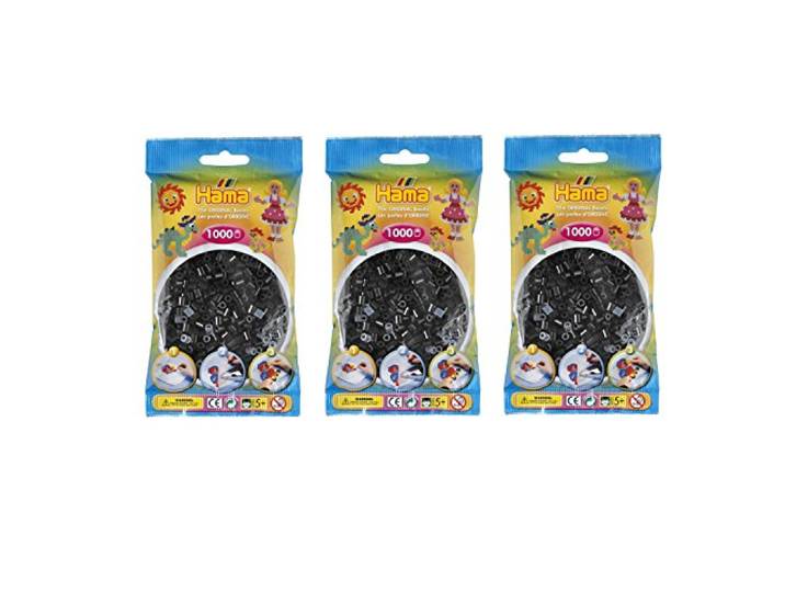 Hama 207-18 Beads - Black (1000 Midi Beads)