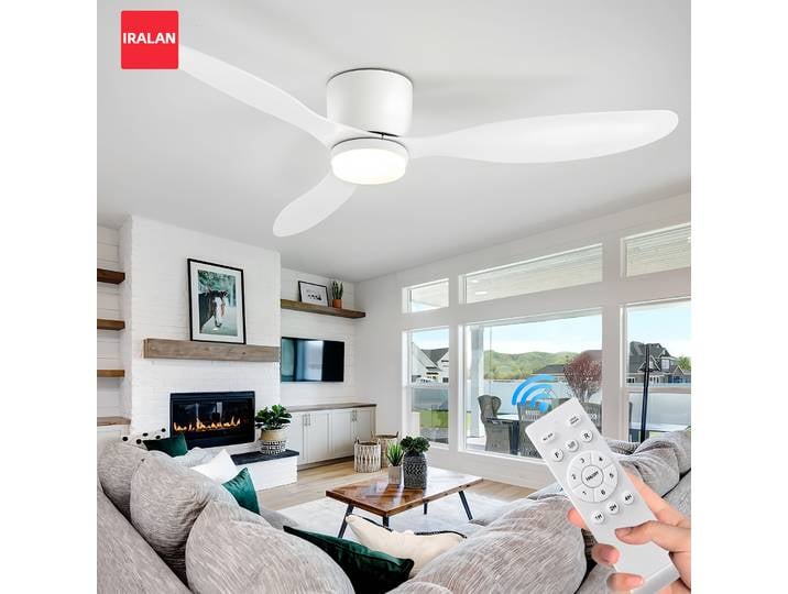 IRALAN ventilateur de plafond moderne avec lumière LED moteur à courant continu grand Volume d'air télécommande pour cuisine chambre salle à manger Patio