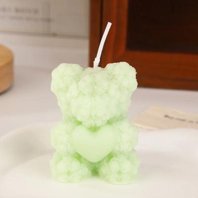 Uplift Essentials Creative Rose Bear Scented Candle green