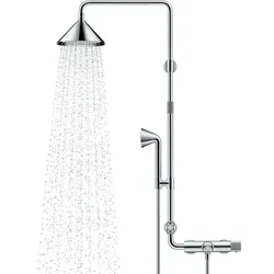 hansgrohe AXOR Starck ShowerSolutions Showerpipe mit Thermostat und 2-jet Kopfbrause designed by Front, 26020000, Farbe: Chrom