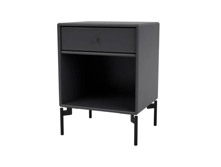 Montana Table de chevet Dream anthracite 04, pieds noirs laqués