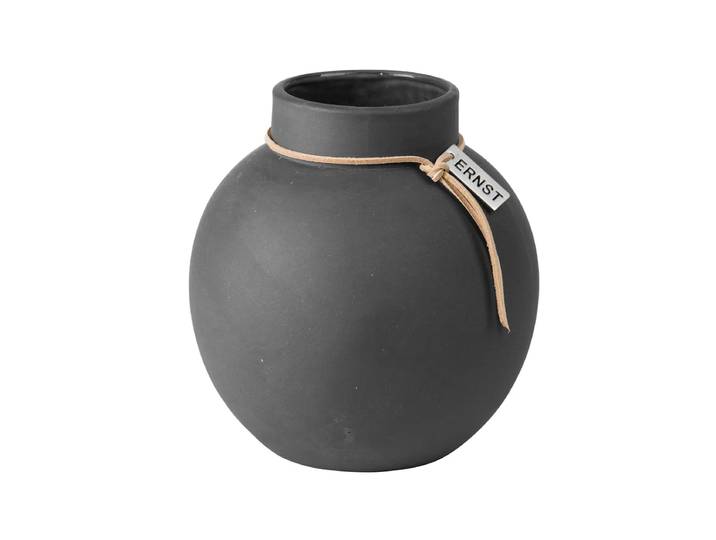 ERNST Ernst vase en grès gris foncé 14 cm