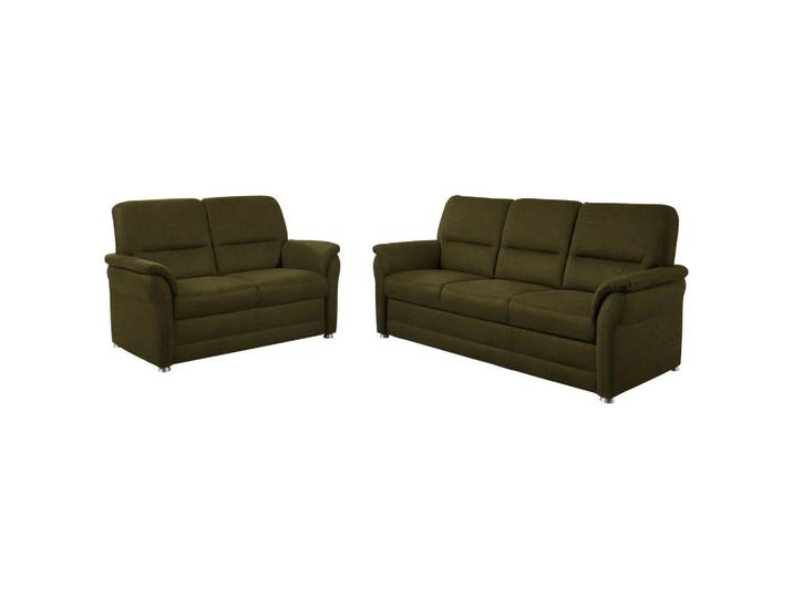 Beldomo Comfort Sitzgarnitur, Dunkelgrün, Metall, 2-teilig, 192x96x89 cm, Goldenes M, Hocker erhältlich, Sitzqualitäten, Stoffauswahl, Fußauswahl, Bettkasten Typenauswahl, Wohnzimmer, Sofas & Couches, Sitzgarnituren