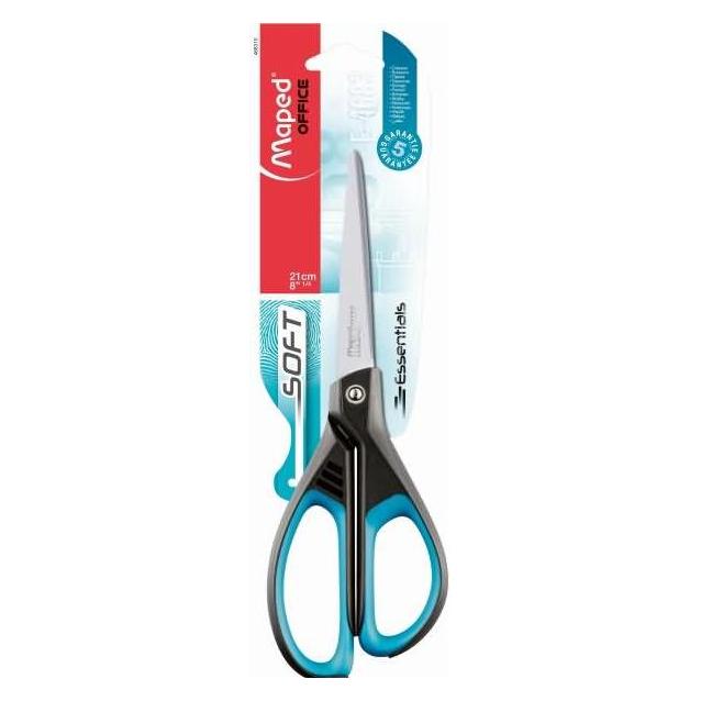 Magni Maped M468310 - Schere Essentials Soft asymmetrisch, 21 cm, schwarz/blau (21 cm) (M468310)