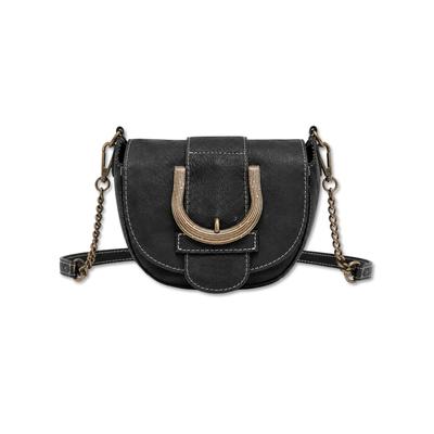 Umhängetasche "Vintage Nappa", Damen, Gr. B/H/T: 20cm x 14cm x 8cm onesize, schwarz, Leder, COLLEZIONE ALESSANDRO, Taschen Umhängetasche, halbrunde Ledertasche, Made in Italy
