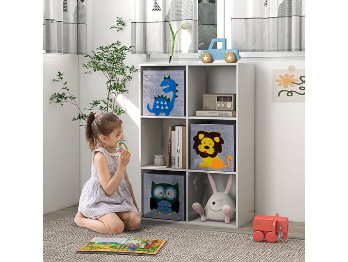ZONEKIZ Étagère Enfant Blanc MDF avec Tiroirs Anti-Basculement