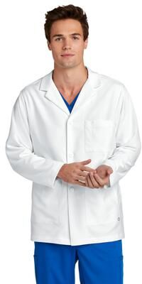 Wonderwink WW5072 Men's Consultation Lab Coat in White size Medium   65/35 polyester/cotton