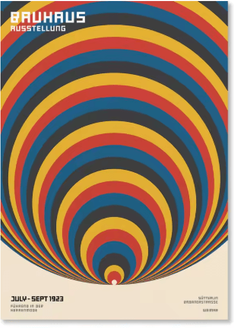 Inspire Picks Abstract Bauhaus Orange Wall Art Modern Geometric Sunrise Bicycle Poster 17 40x60cm No Frame