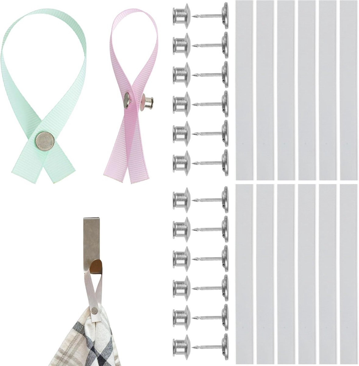 Ophanglus Textiel Hanger Lus Wit - 12 stuks - 180 x 12 mm