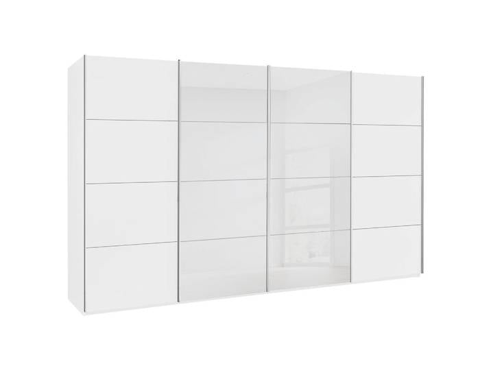 Schwebetüren-Schrank, Weiß, 361x235x68 cm, Holzwerkstoff, 10 Fächer, Modern, Novel