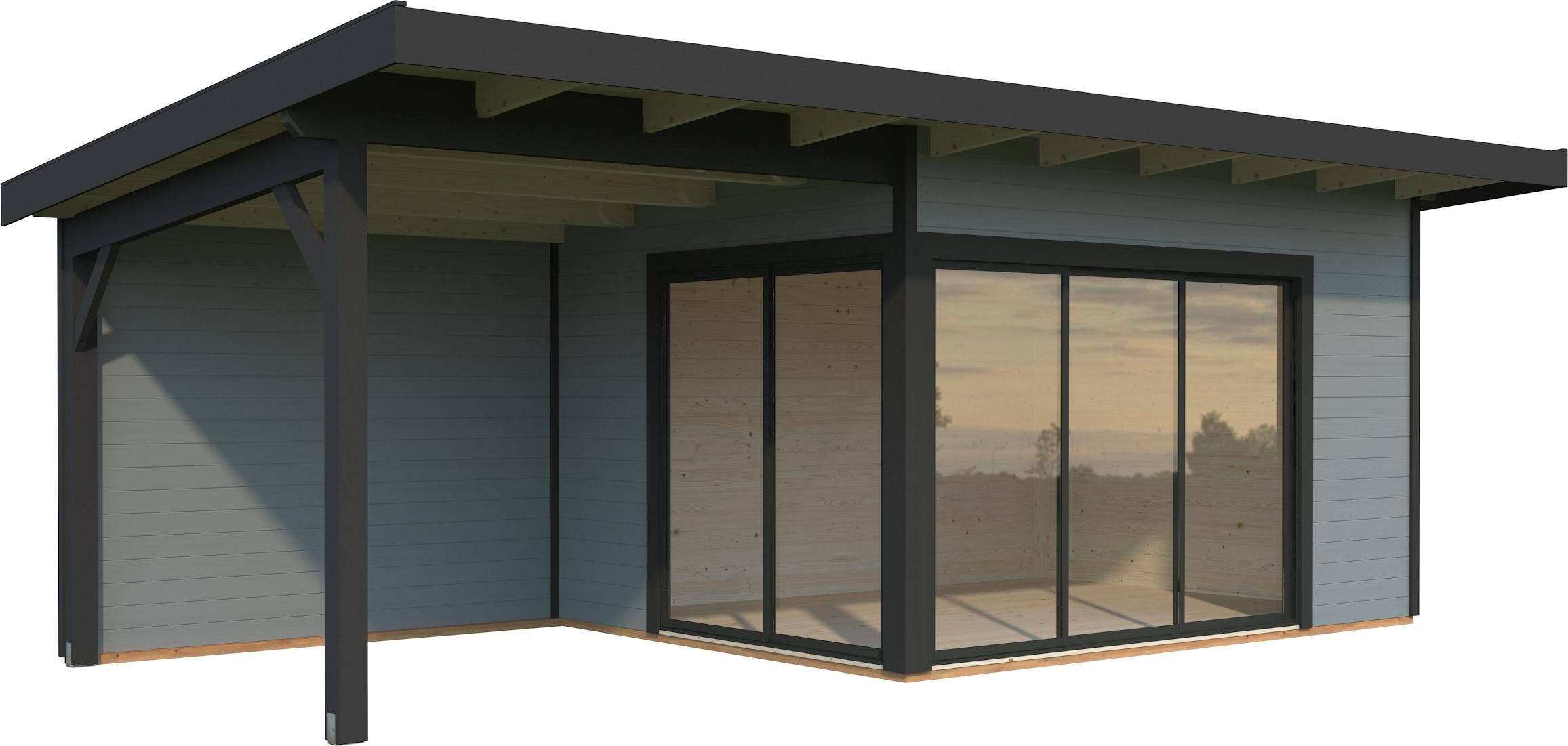 Gartenhaus Palmako Andrea inkl. Fußboden 715 x 402 cm hellgrau-anthrazit
