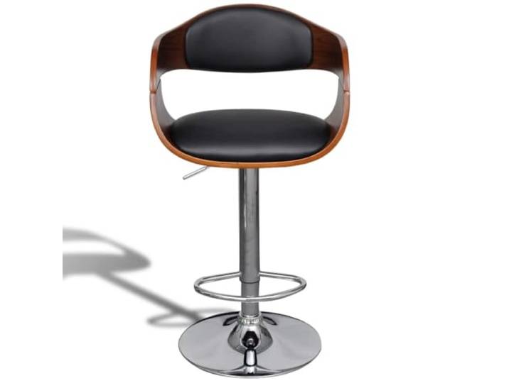 Barhocker, verstellbar, aus gebogenem Holz und Leder, robustes Eisen Schlichtes Design, weiche Sitzfläche aus 19 % Leder, höhenverstellbar, für den Innenbereich, Belastung 110 kg