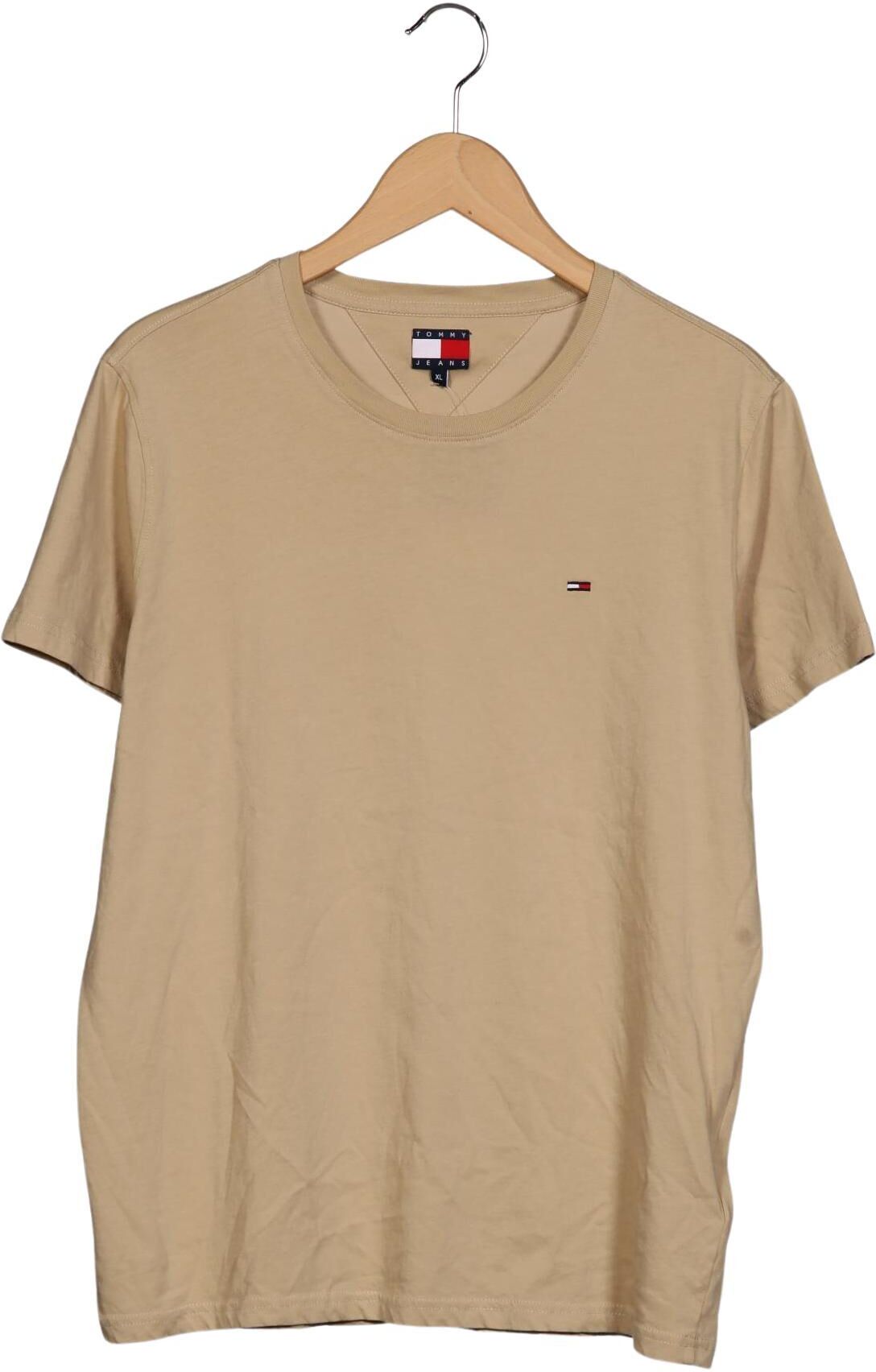 Tommy Jeans Herren T-Shirt, Beige, Gr. XL, Baumwolle - Second Hand