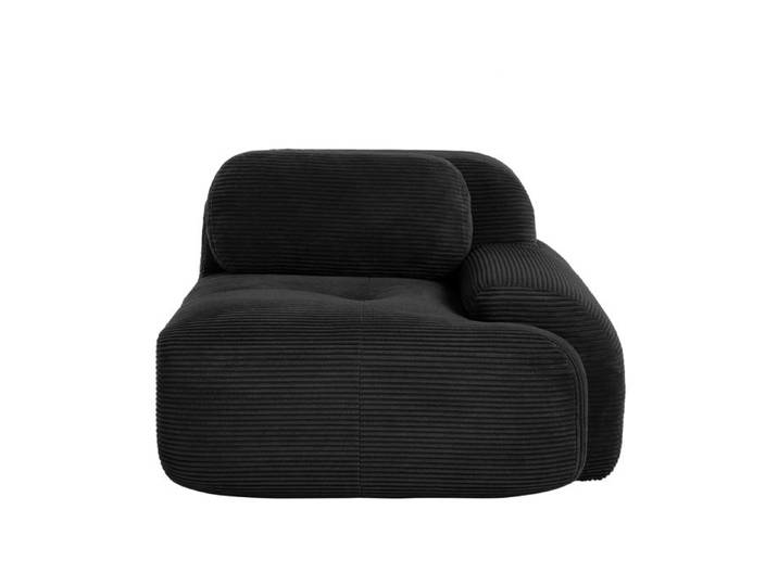 Canapé d'angle modulable - Hamlet - Velours côtelé - Noir - 104x103x70 cm - 18.2 kg - Modulaire - Accoudoirs courbés
