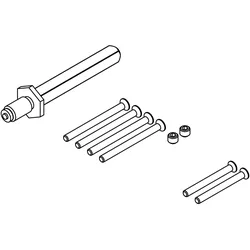 Griffwerk Set für Griffe -Schraubtechnik (Zink) Voll-Wechselstift 8x8mm -M10x70mm Schraubenlänge: 40/50mm TS 40-45mm