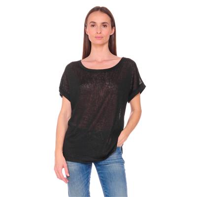 T-Shirt LE TEMPS DES CERISES "PATRUL", Damen, Gr. M, schwarz, 100% Baumwolle, unifarben, normal, Rundhals, Shirts T-Shirt, mit dezentem Muster