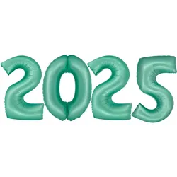 Folienballon Zahl 2025 mint Silvester XL Ballon