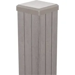 GroJa Zaunelement Pfosten zum Einbetonieren inkl. Kappe 7 x 7 Bi-Color-Sand 3000 mm
