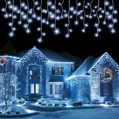 Combo Retail Shop Solar Outdoor Christmas Lights, Waterproof Fairy Lights For Home, Party, Halloween Holiday Decoration white 162leds