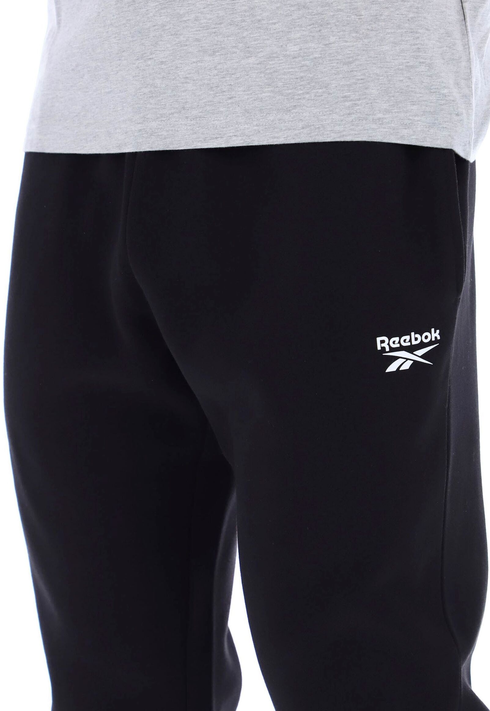 Jogginghose REEBOK "ANDRE SMALL LOGO CUFFED PANT", Herren, Gr. S, N-Gr, schwarz, Obermaterial: 60% Baumwolle, 40% Polyester, Hosen Jogginghose, für Erwachsene, aus Baumwolle und Polyester, auch in grossen Grössen schwarz S, N-Gr