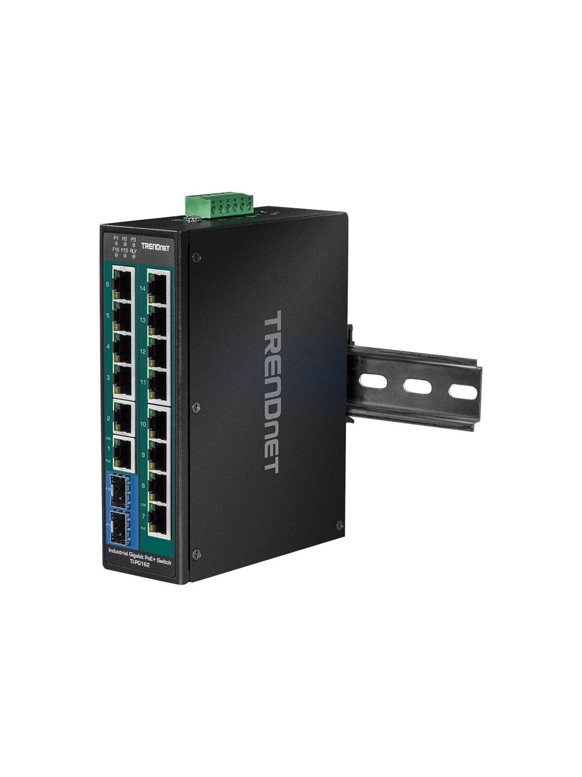 TRENDnet TI-PG162 - Industrial - switch - 16 ports - unmanaged