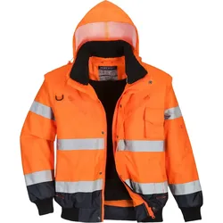 Warnschutz Pilotenjacke "C465" Kontrast - 5XL - orange/marine