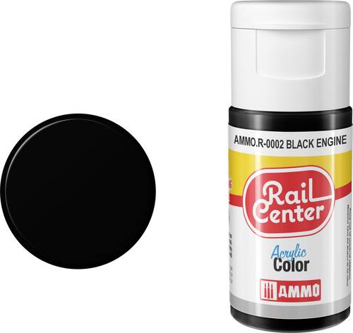 Rail Center AMMO.R-0002 Modellbau-Farbe Acryl, Motorschwarz matt 20ml