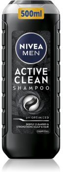 Nivea MEN Active Clean champô de limpeza profunda com carvão bioativo 500 ml. MEN Active Clean