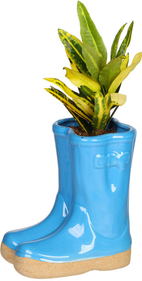 Brambly Cottage Carlson Ceramic Pot Planter Blue 17cm H x 15cm W x 10cm D