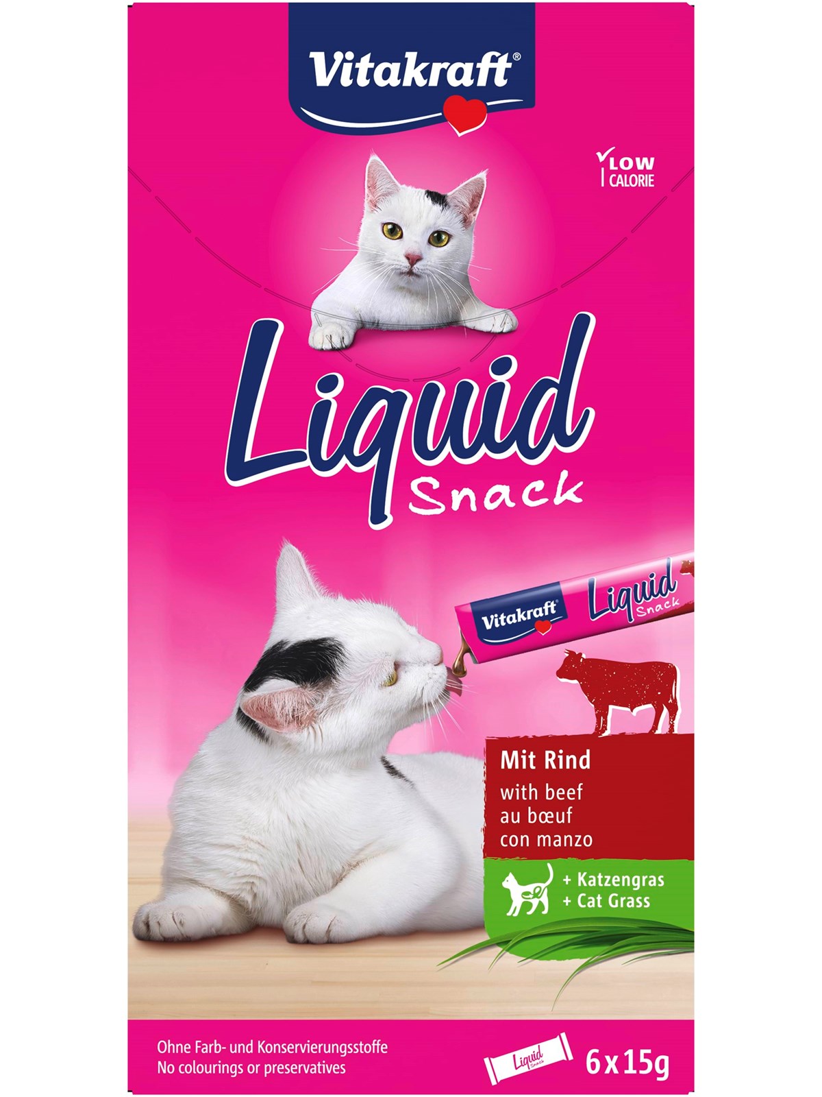Vitakraft Liquid Snack mit Rind + Katzengras
