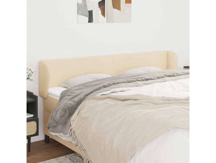 vidaXL Kopfteil mit Ohren Creme 163x23x78/88 cm Stoff