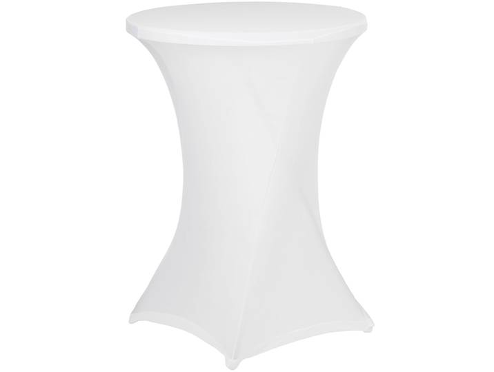 Weisse Stehtischhusse für Tische bis 115cm, Ø 90cm