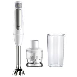 Braun MQ7020 WH Stabmixer 1000 W BPA-frei, stufenlose Geschwindigkeitseinstellung, mit Mixbecher Weiß, Silber 0X22111421