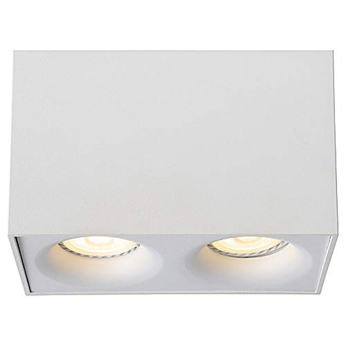 Lucide BENTOO-LED Plafondspot - Wit - Aluminium - 2x5W GU10 - 3000K - Dimbare LED