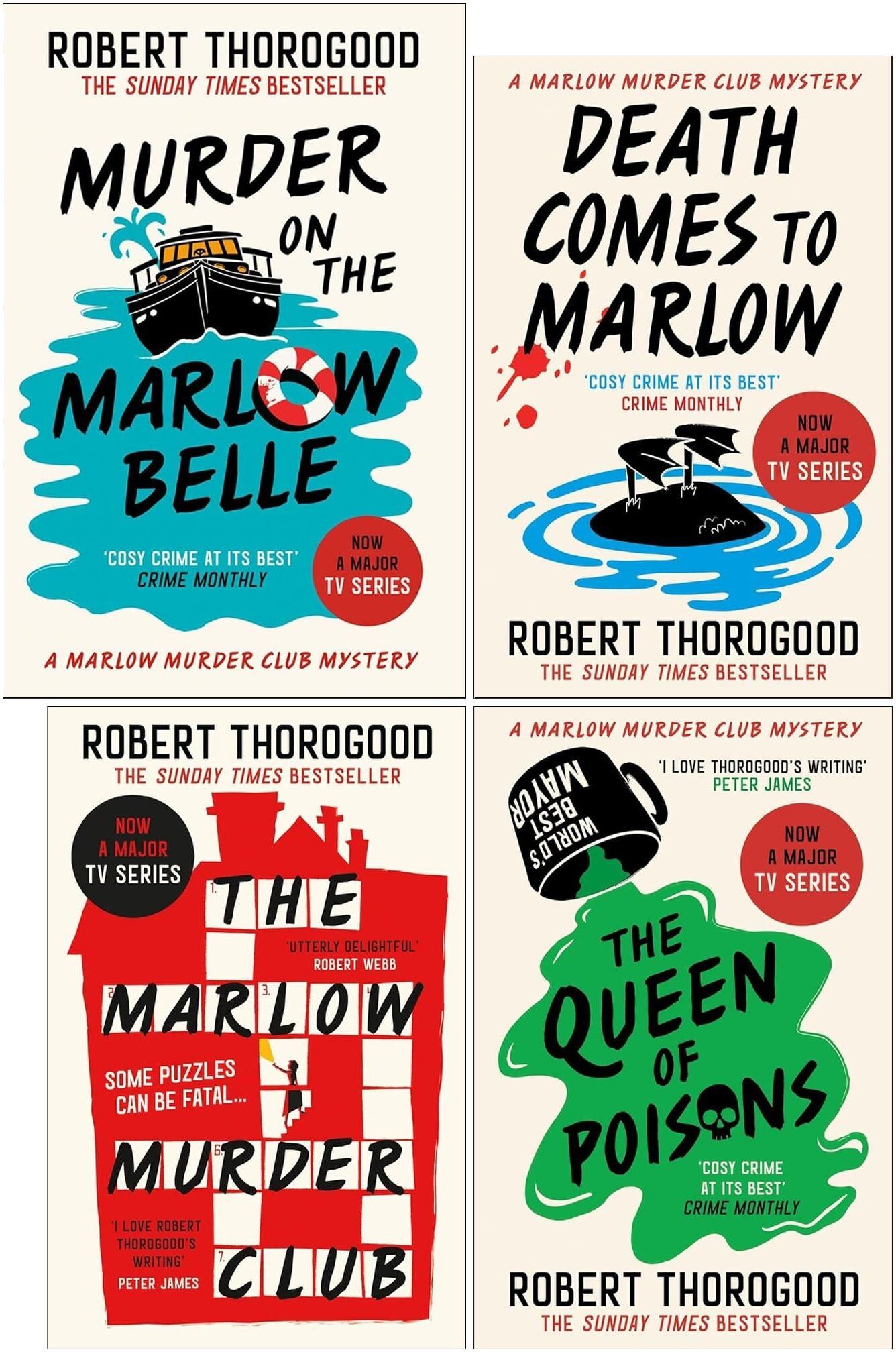 Hachette UK Ltd The Marlow Murder Club Mysteries Book 1-4 By Robert Thorogood 4 Books Collection Set (Murder On The Marlow Belle, The Queen of Poisons, Death Comes to