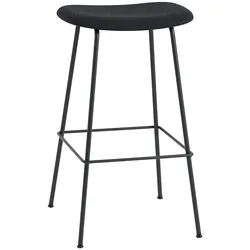 Muuto Fiber Barhocker ohne Rückenlehne, tube base, höhe 75 cm, remix 183 / schwarz