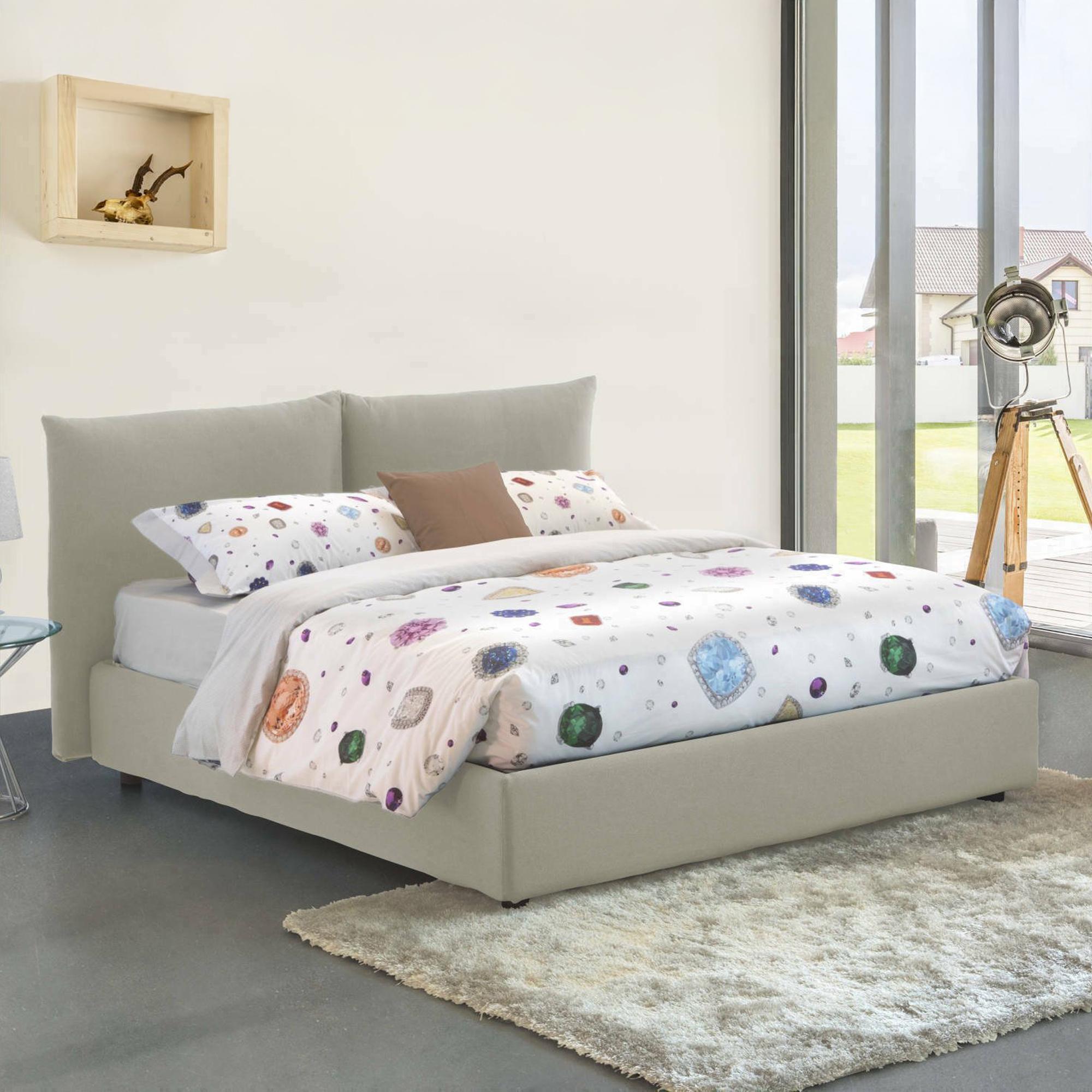 Talamo Italia Doppelbett Cristel Beige, Matratze Inklusive