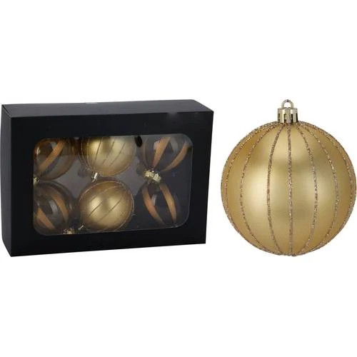 Home & Styling Collection Kerstballen goud - 6 stuks - ø 8 cm