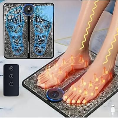 Elektrisches EMS-Fußmassagegerät, Pad fernsteuerbar und wiederaufladbar, Schmerzlinderung, Entspannung, Fußakupunkturpunkt-Massagepad, Muskelstimulation, Verbesserung der Durchblutung, Geschenke für den Home-Office-Urlaub