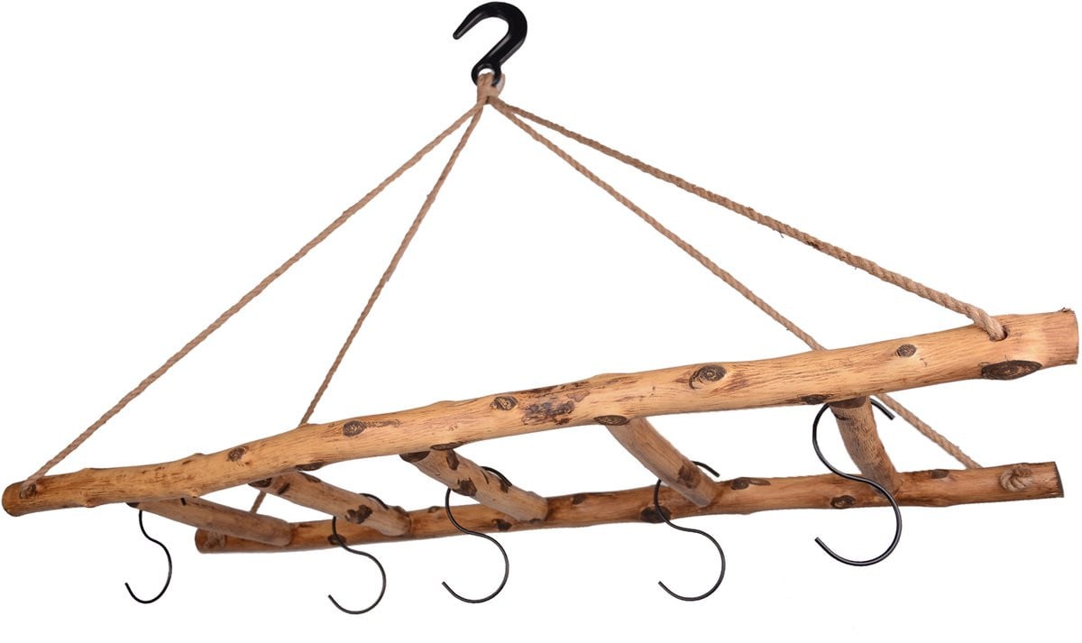 UNUS Houten Ladder Decoratie Vintage Hangend 120 cm