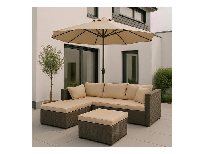 MCW Polstergarnitur MCW-O46, (3-tlg), Wasserabweisender und UV-beständiger Bezug