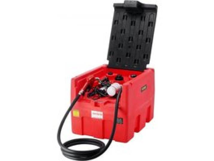 VEVOR Mobiler Dieselbehälter, 48 Gallonen Fassungsvermögen, 10,6 GPM Pumpengeschwindigkeit, inkl. 12 V Elektropumpe, 13,1 ft Schlauch und automatischer Düse, orangefarbener Dieselkraftstofftank für reibungslosen Transport