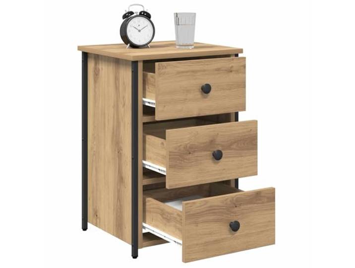 KTHLBRH Nachtschrank 2-teilig braun 40 x 36 x 60 cm Recyceltes Massivholz, Metallrahmen, 6 Schubladen, einfache Montage, Schlafzimmerschrank