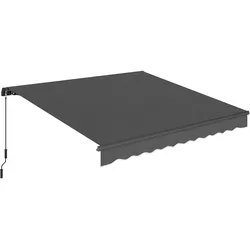 GELENKARMMARKISE Metall Polyester Dunkelgrau