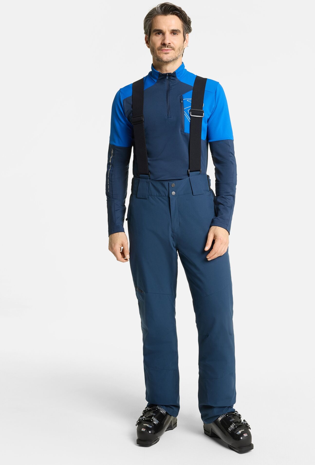 Skihose ZIENER "TAZLIN-Z AQUASHIELD HERREN", Herren, Gr. 46, EURO-Größen, blau (schwarz navy), Obermaterial: 100% Polyester. Futter: 100% Polyamid. Wattierung: 100% Polyester, Hosen Skihose, wasserdicht, winddicht, atmungsaktiv, elastisch, abnehmbare Träg
