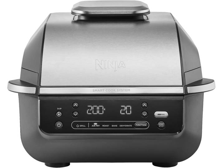 Tischgrill NINJA EG351EU , schwarz (schwarz, edelstahl), B:32cm H:28cm T:44cm, Kontaktgrill_Standgrill_Tischgrill_Teppanyakigrill, Tischgrill, 5-in-1 Grill und Heißluftfritteuse