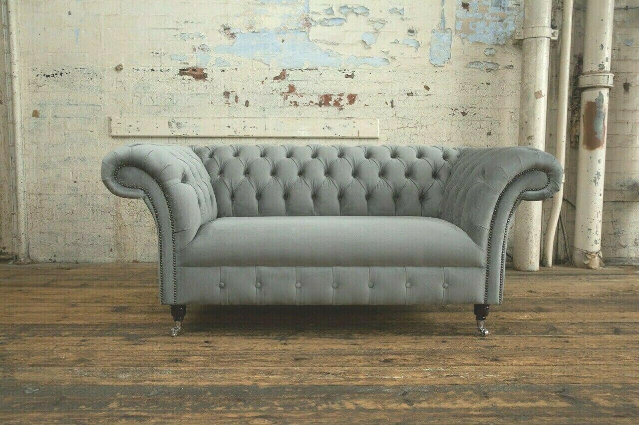 Chesterfield Luxus 2-zits bank van textiel voor volwassenen